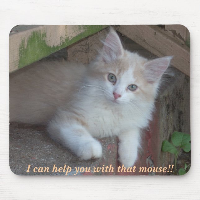 Tapis De Souris KITTEN : Je peux vous aider avec cette souris ! ! (Devant)
