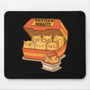 Tapis De Souris Kitten Nuggets Amusants Cute Food Pun Amoureux des
