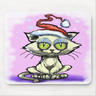 Tapis De Souris Kitten Santa Hat
