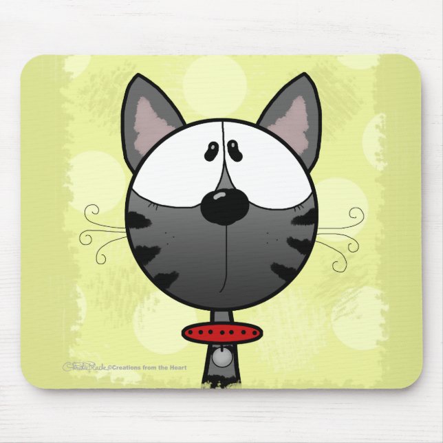 Tapis De Souris Kitty rayé gris (Devant)