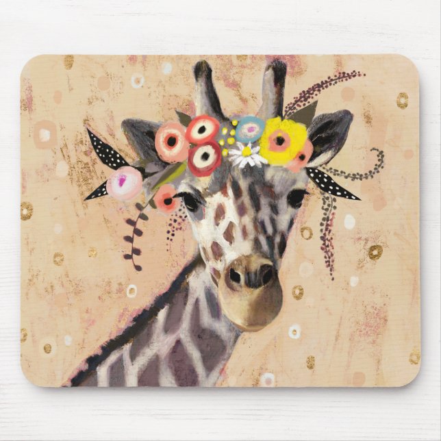 Tapis De Souris Klimt Giraffe | Crown Of Flowers (Devant)