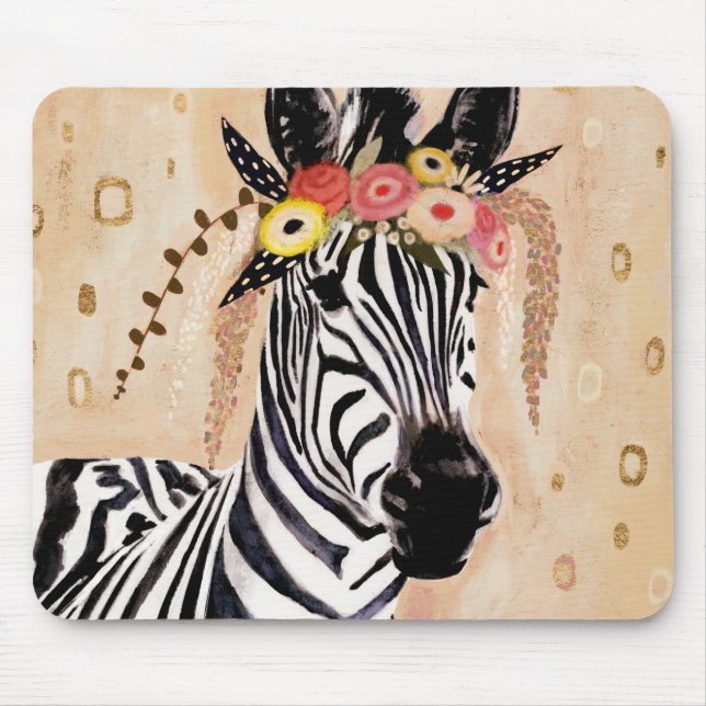 Tapis De Souris Klimt Zebra | Crown Of Flowers (Devant)