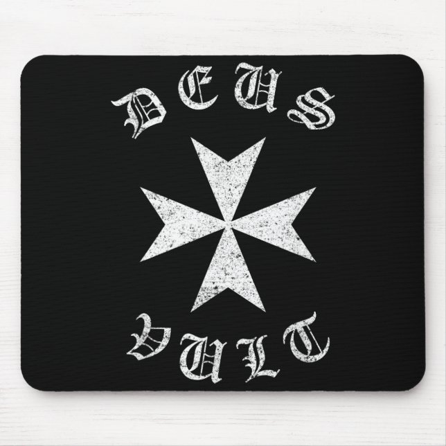 Tapis De Souris Knights Hostaller Maltese Catholic Christian Deus  (Devant)