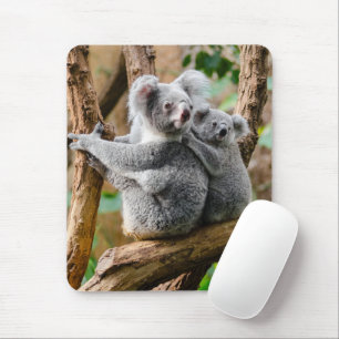 Tapis De Souris Koala avec un bébé dans un arbre en Australie