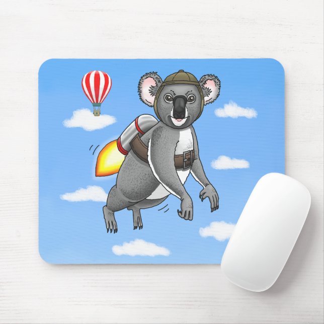 Tapis De Souris Koala Fusée (Avec souris)