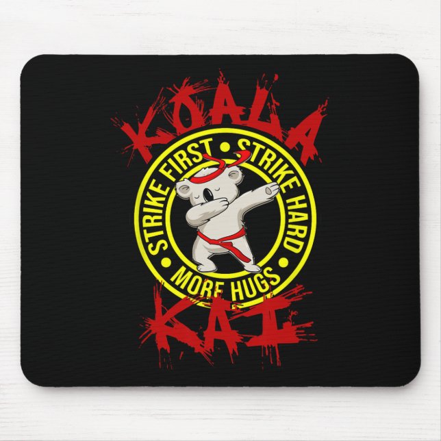Tapis De Souris Koala Kai Drôle Dojo de Karaté Ninja Koala Hug Mor (Devant)