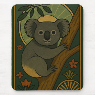 Tapis De Souris Koala ornemental en Mandala botanique