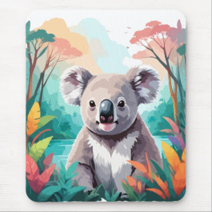 Tapis De Souris Koala Vector Art Animal Dans La Nature Majestueuse