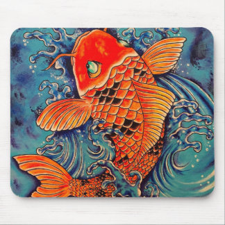 Tapis De Souris "Koi Fish" Tattoo Style Art Pad Souris