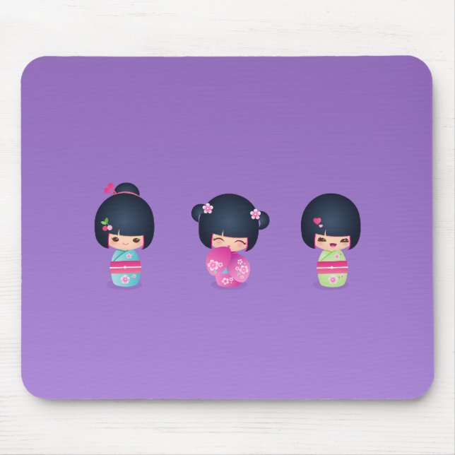 Tapis De Souris kokeshi trois Mousepad (Devant)