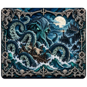 Tapis De Souris Kraken, Monstre de Papier Découpé
