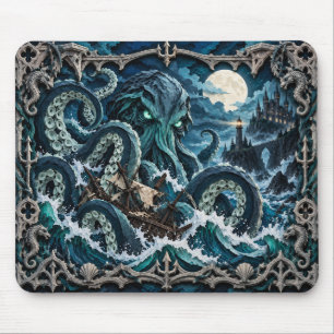 Tapis De Souris Kraken, Monstre de Papier Découpé