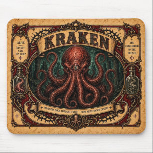Tapis De Souris Kraken, Monstre du Cirque Vintage