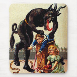 Tapis De Souris Krampus Enfants en panier Vacances Noël Mousepad