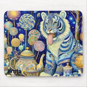 Tapis De Souris KRISTA ~ Paisley Tiger ~ fête du thé ~ Mousepad