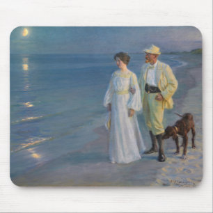 Tapis De Souris Kroyer - L'artiste et sa femme sur la plage