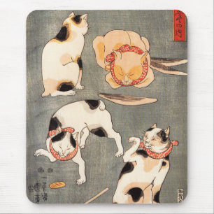 Tapis De Souris Kuniyoshi quatre chats