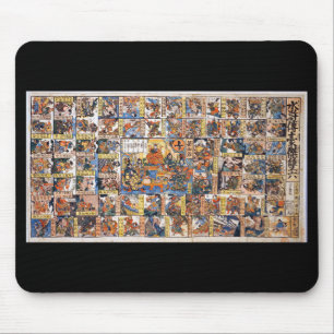 Tapis De Souris Kuniyoshi UTAGAWA, "水 滸 伝 豪 傑 六 双"