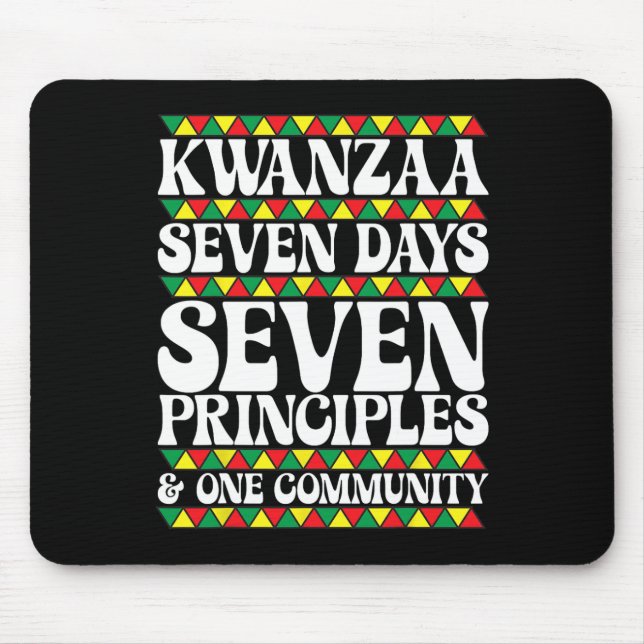 Tapis De Souris Kwanzaa Sept Jours Sept Principes Une Communauté (Devant)