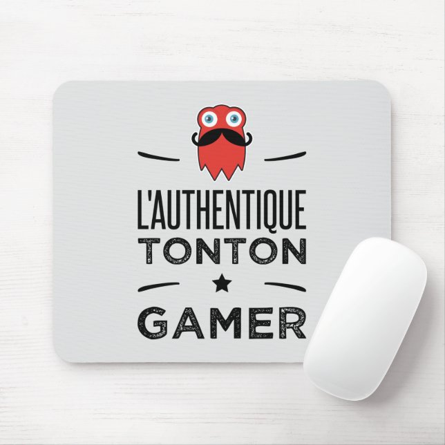 Tapis De Souris L authentique tonton gamer (Avec souris)