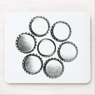 Tapis De Souris La bouteille à bière couvre la fleur