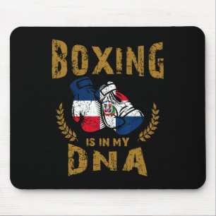 Tapis De Souris La boxe est dans mon D-n-a République Dominicaine