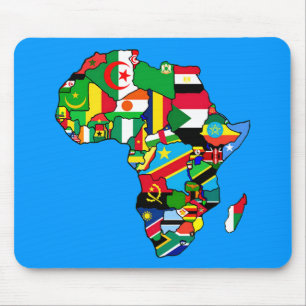 Tapis De Souris La carte africaine des drapeaux de l'Afrique dans