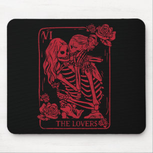 Tapis De Souris La carte de tarot des amants embrassant les sœurs