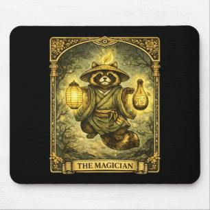 Tapis De Souris La carte de tarot du magicien Tanuki Yokai Raton l