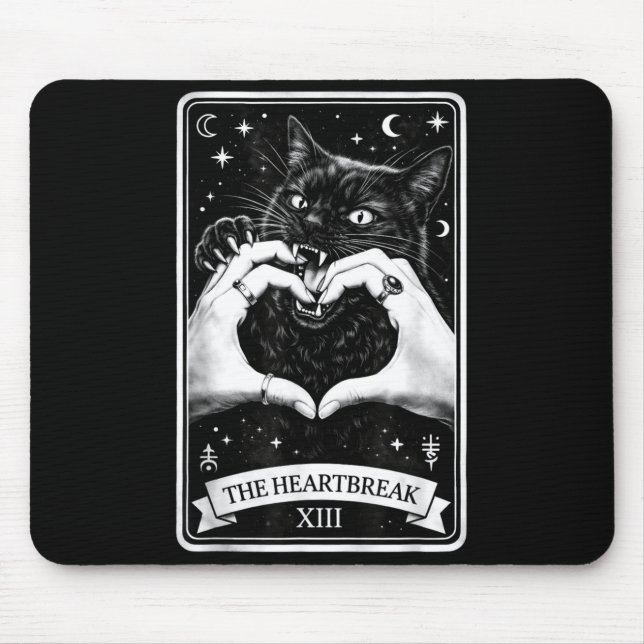 Tapis De Souris La carte de tarot gothique chat de rupture d'art g (Devant)