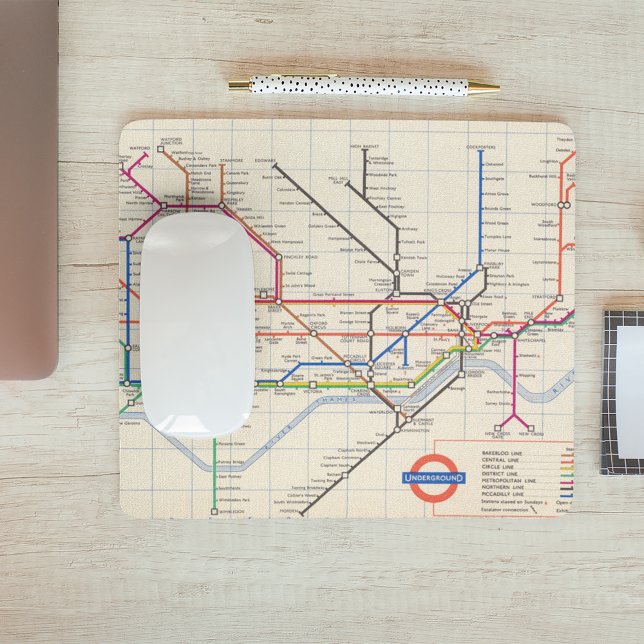 Tapis De Souris La carte métro de Londres (Mousepad on table)