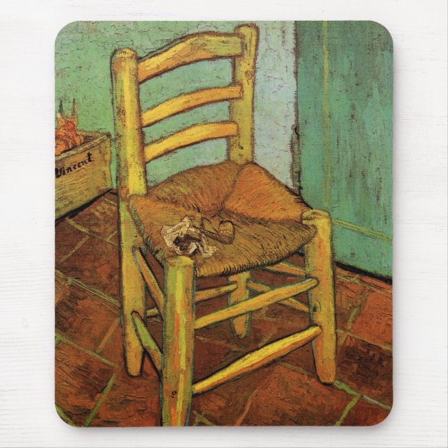 Tapis De Souris La chaise de Vincent avec sa pipe par Vincent van  (Devant)
