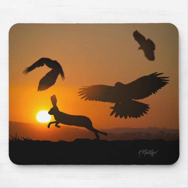 Tapis De Souris La chasse aux buses de Harris (Devant)
