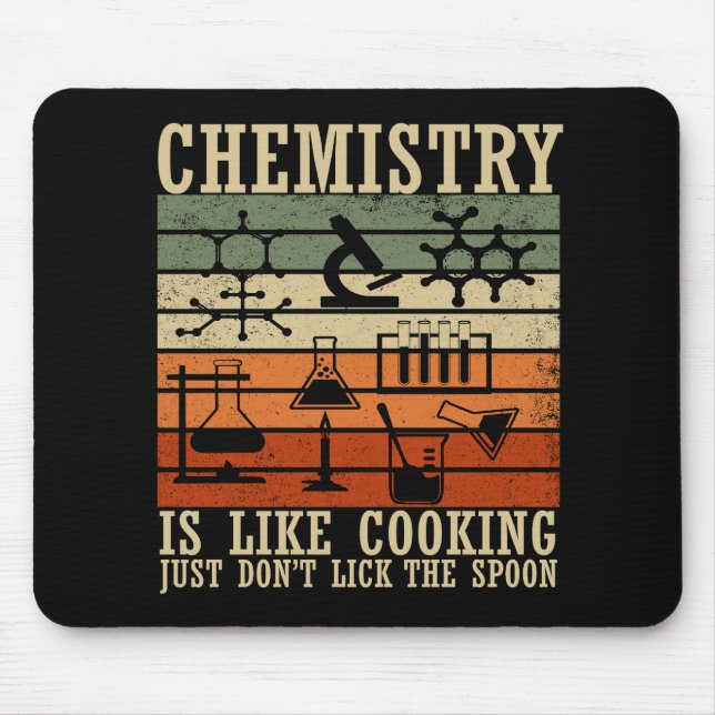 Tapis De Souris la chimie est comme la chimiste vintage cuisine (Devant)