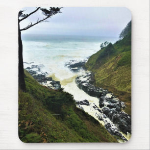 Tapis De Souris La Churn de Devil, le cap Perpetua, l'Oregon Coast
