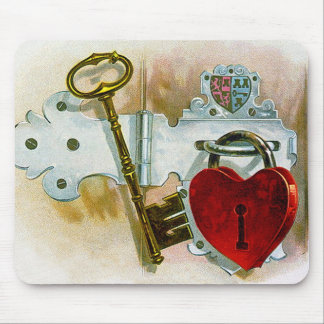 Tapis De Souris La clé à mon étiquette de tabac de Heart~Vintage