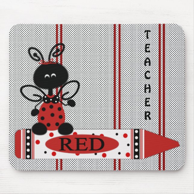 Tapis De Souris La coccinelle de l'enseignant avec son carnet de s (Devant)