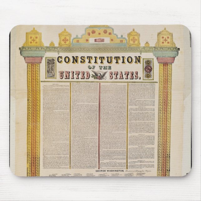 Tapis De Souris La constitution des Etats-Unis d'Amérique (Devant)