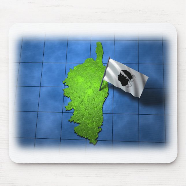 Tapis De Souris La Corse avec son propre drapeau (Devant)