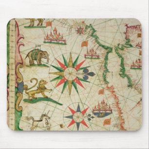 Tapis De Souris La côte africaine du nord, d'un atlas nautique