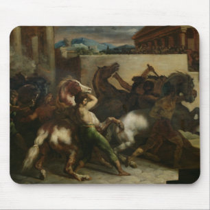 Tapis De Souris La course de cheval sauvage à Rome, c.1817