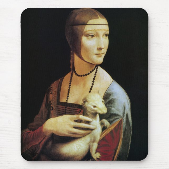 Tapis De Souris La Dame à l'hermine de Léonard de Vinci (Devant)