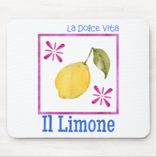 Tapis De Souris La Dolce Vita Il Limone Tee Italien Lemon Retro Su