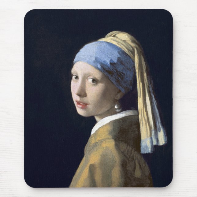 Tapis De Souris La Fille Avec La Perle Écoutant (Devant)
