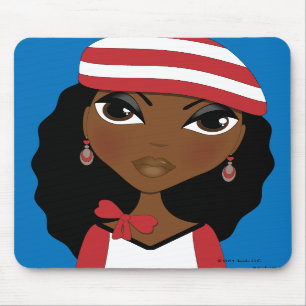 Tapis De Souris La fille dans le casquette Mousepad
