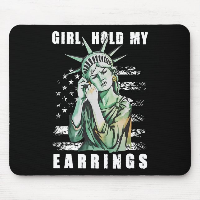 Tapis De Souris La Fille Tenir Mon Oreille Mode De Combat Statue D (Devant)