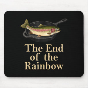 Tapis De Souris La fin de l'arc-en-ciel rétro drôle pêche à la tru