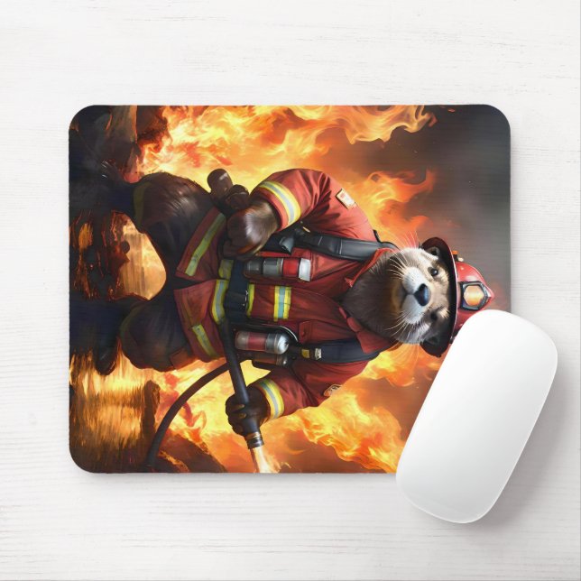 Tapis De Souris **"La fourrure et les flammes : le feu de dos de l (Avec souris)