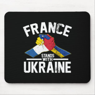 Tapis De Souris La France se tient aux côtés de l'Ukraine Drapeau