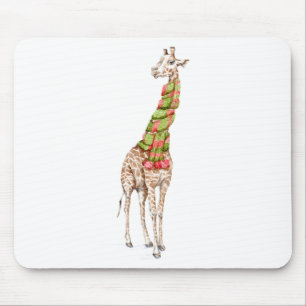 Tapis De Souris La girafe dans une écharpe